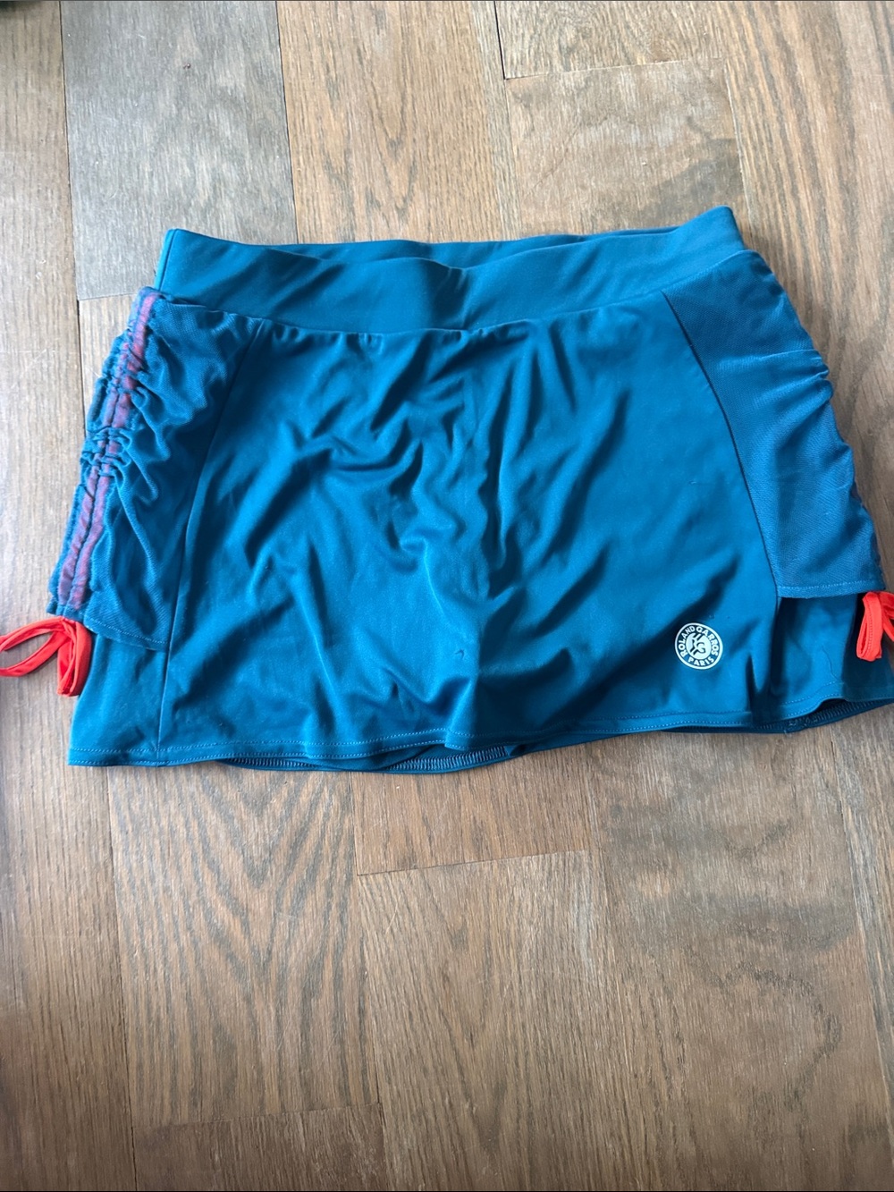 adidas Teal Athletic Skort with Coral Drawstring Accents